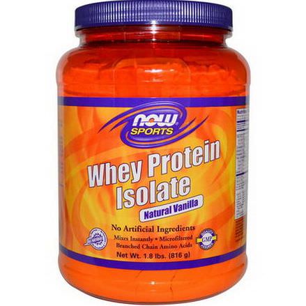 Now Foods, Sports, Whey Protein Isolate, Powder, Natural Vanilla 816g