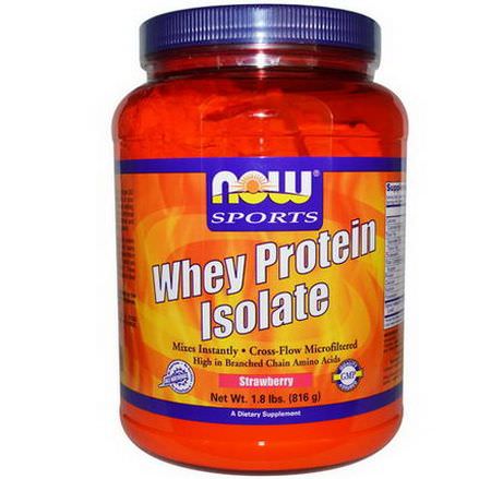 Now Foods, Sports, Whey Protein Isolate, Strawberry 816g