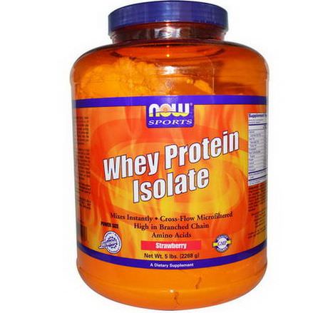 Now Foods, Sports, Whey Protein Isolate, Strawberry 2268g