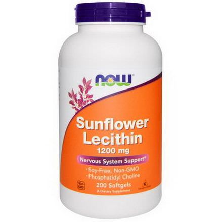 Now Foods, Sunflower Lecithin, 1200mg, 200 Softgels