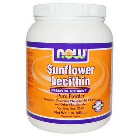 Now Foods, Sunflower Lecithin, Pure Powder 454g