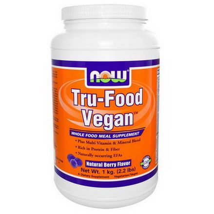 Now Foods, Tru-Food Vegan, Natural Berry Flavor 1 kg