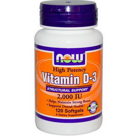 Now Foods, Vitamin D-3, 2000 IU, 120 Softgels