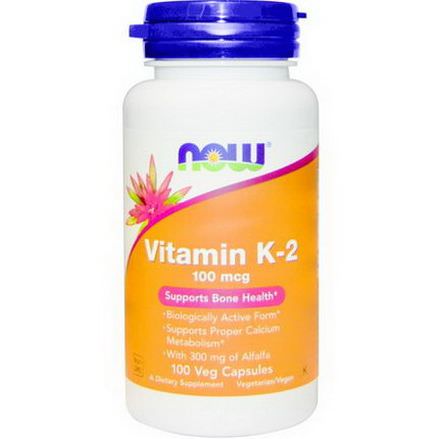 Now Foods, Vitamin K-2, 100mcg, 100 Veggie Caps
