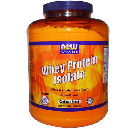Now Foods, Whey Protein Isolate, Cookies&Creme 2268g