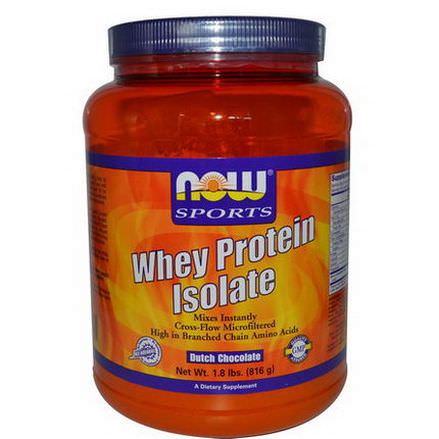 Now Foods, Whey Protein Isolate, Dutch Chocolate 816g