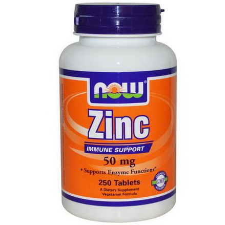 Now Foods, Zinc, 50mg, 250 Tablets