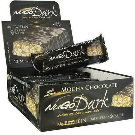 NuGo Nutrition, Dark, Mocha Chocolate Bars, 12 Bars 50g Each