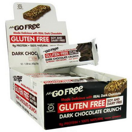 NuGo Nutrition, Free, Gluten Free, Dark Chocolate Crunch, 12 Bars 45g Each
