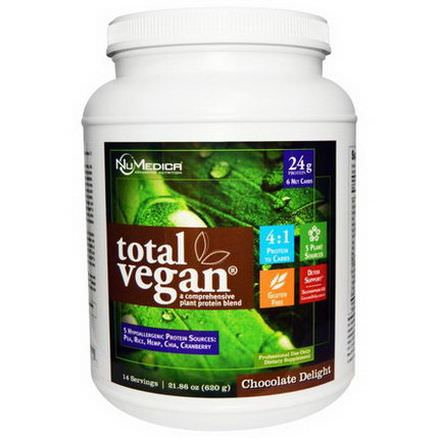 NuMedica, Total Vegan, Plant Protein Blend, Chocolate Delight 620g