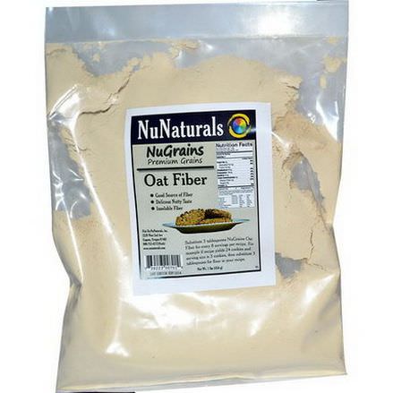 NuNaturals, NuGrains, Premium Grains, Oat Fiber 454g
