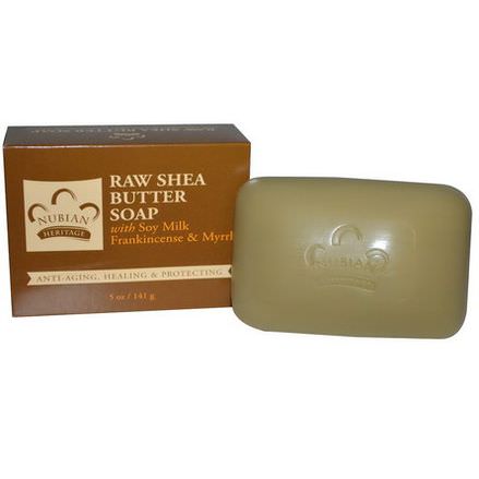 Nubian Heritage, Raw Shea Butter Soap, With Soy Milk, Frankincense&Myrrh 141g
