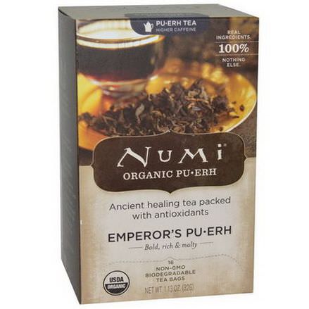 Numi Tea, Organic, Emperor's Pu-erh, 16 Tea Bags
