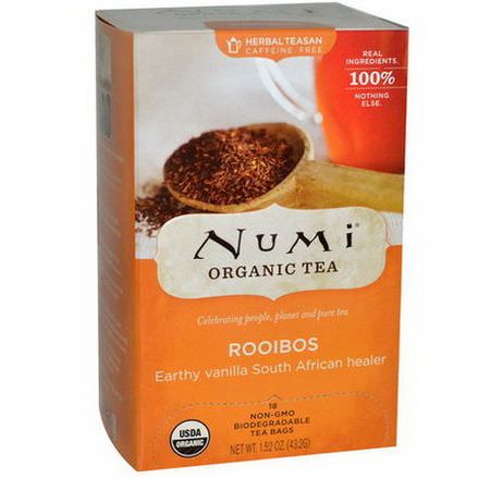 Numi Tea, Organic Herbal Teasan, Caffeine Free, Rooibos, 18 Tea Bags 43.2g