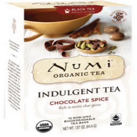 Numi Tea, Organic, Indulgent Tea, Chocolate Spice, 12 Tea Bags 44.4g