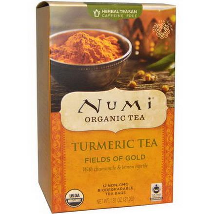 Numi Tea, Organic, Turmeric Tea, Fields of Gold, 12 Tea Bags 37.2g