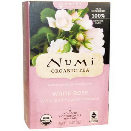 Numi Tea, Organic White Rose Tea, 16 Tea Bags 32g