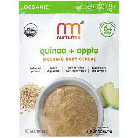 NurturMe, Organic Baby Cereal, Quinoa Apple 104g