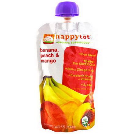 Nurture Inc. Happy Baby, HappyTot, Organic SuperFoods, Banana, Peach&Mango Fruit Pouch 120g