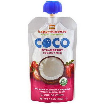 Nurture Inc. Happy Baby, Happysqueeze, Organic Superfoods, COCO, Strawberry Coconut Milk 99g
