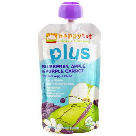 Nurture Inc. Happy Baby, Happytot, Fruit and Veggie Blend, Plus, Blueberry, Apple&Purple Carrot 120g