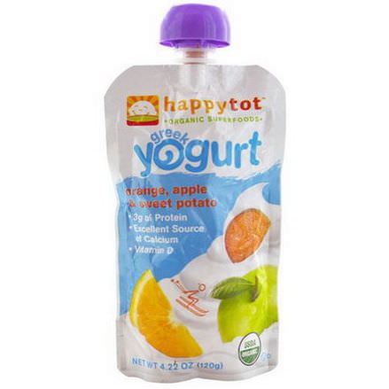 Nurture Inc. Happy Baby, Happytot, Organic Superfood,Greek Yogurt, Orange, Apple&Sweet Potato 120g