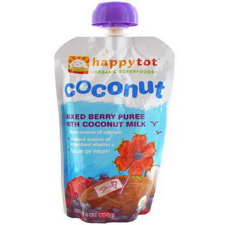 Nurture Inc. Happy Baby, Happytot, Organic Superfoods, Coconut, Mixed Berry Puree with Coconut Milk 113g