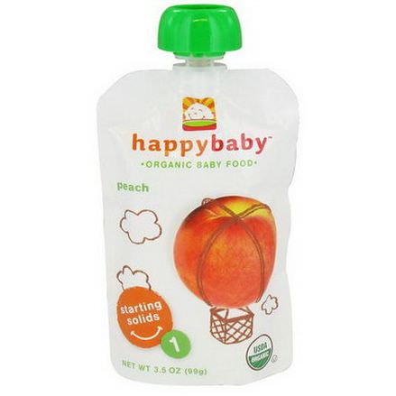 Nurture Inc. Happy Baby, Organic Baby Food, Peach, Starting Solids, Stage 1 99g