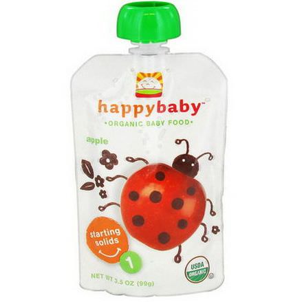 Nurture Inc. Happy Baby, Organic Baby Food, Starting Solids, Stage 1, Apple 99g