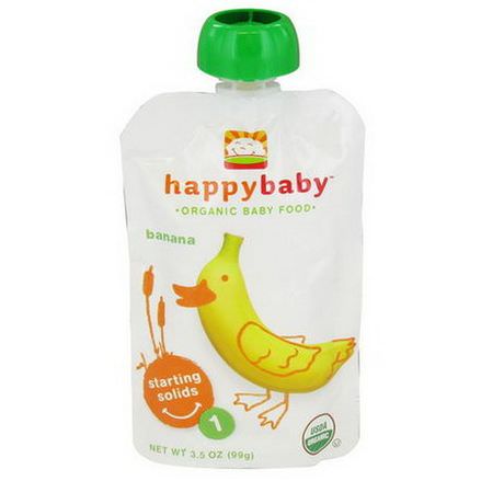 Nurture Inc. Happy Baby, Organic Baby Food, Starting Solids, Stage 1, Banana 99g