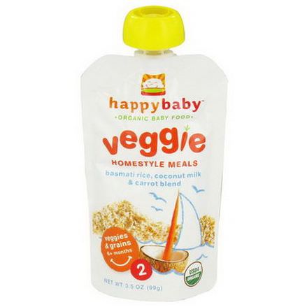 Nurture Inc. Happy Baby, Organic Baby Food, Veggie Homestyle Meals, Stage 2, Basmati Rice, Coconut Milk&Carrot Blend 99g