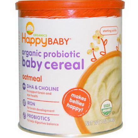 Nurture Inc. Happy Baby, Organic Probiotic Baby Cereal, Oatmeal 198g