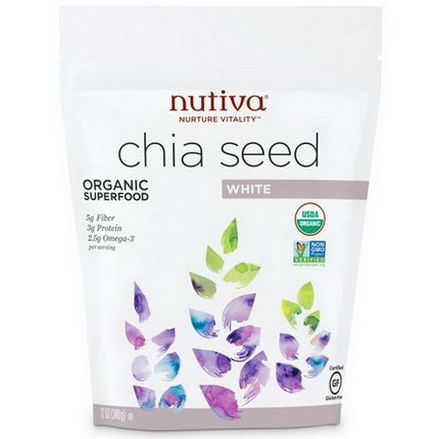 Nutiva, Nutiva, Organic Superfood, Chia Seed, White 340g