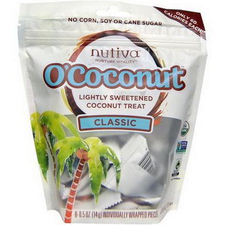 Nutiva, O'Coconut, Classic, 8 Individually Wrapped Pieces 14g Each