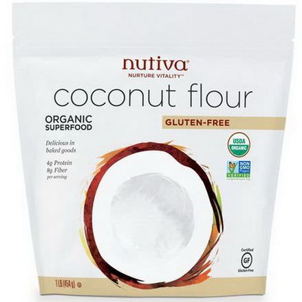 Nutiva, Organic Coconut Flour, Gluten-Free 454g