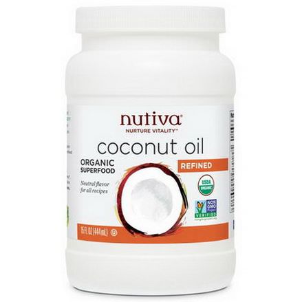 Nutiva, Organic Coconut Oil, Refined 444ml