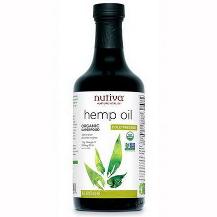 Nutiva, Organic Hemp Oil, Cold Pressed 473ml