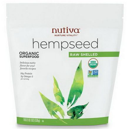 Nutiva, Organic Hemp Seed, Raw Shelled 539g