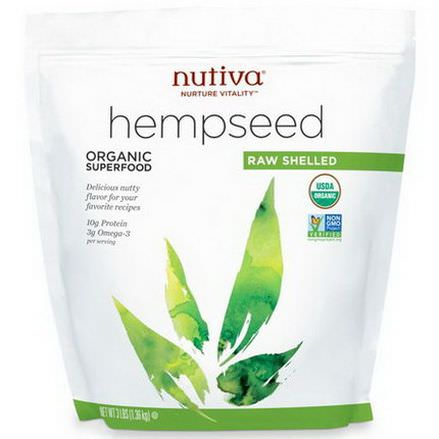 Nutiva, Organic Hemp Seed Raw Shelled 1.36 kg