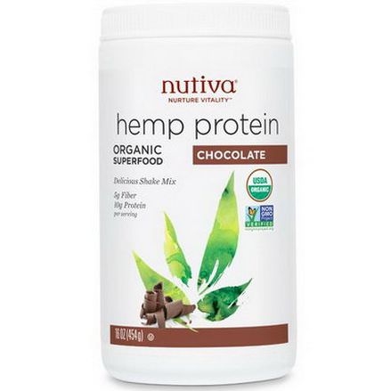 Nutiva, Organic Superfood, Hemp Protein Shake, Chocolate 454g