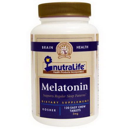 NutraLife, Melatonin, 3mg, 120 Easy Chew Tablets