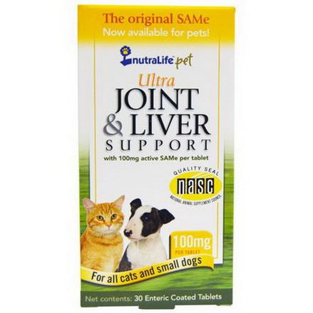 NutraLife, Pet, Ultra Joint&Liver Support, 100mg, 30 Enteric Coated Tablets