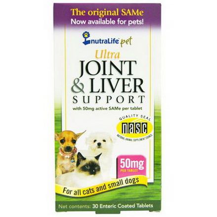 NutraLife, Pet, Ultra Joint and Liver Support, 50mg, 30 Enteric Coated Tablets