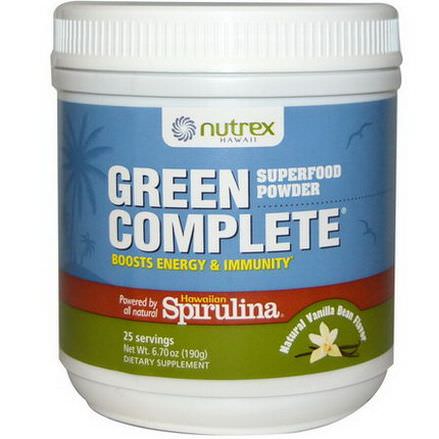 Nutrex Hawaii, Green Complete, Superfood Powder, Natural Vanilla Bean Flavor 190g