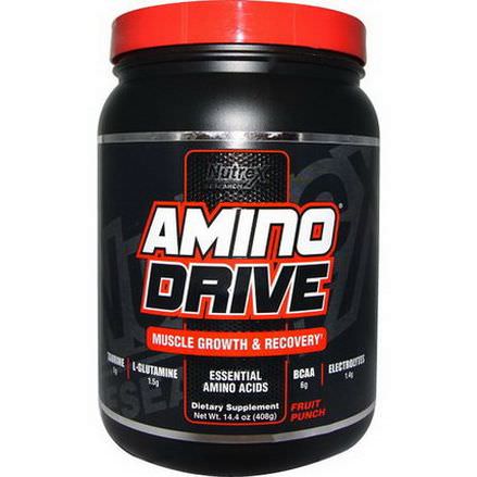 Nutrex Research Labs, Amino Drive, Muscle Growth&Recovery, Fruit Punch 408g