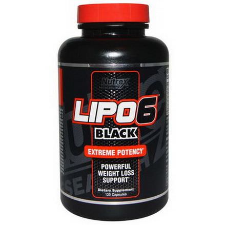 Nutrex Research Labs, Lipo6 Black, Extreme Potency, Weight Loss, 120 Capsules