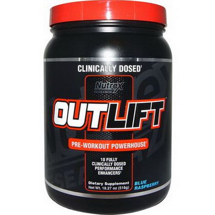 Nutrex Research Labs, Outlift, Pre-Workout Powerhouse, Blue Raspberry 518g