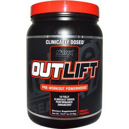Nutrex Research Labs, Outlift, Pre-Workout Powerhouse, Fruit Punch 518g