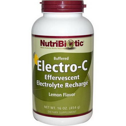 NutriBiotic, Buffered Electro-C, Lemon Flavor 454g
