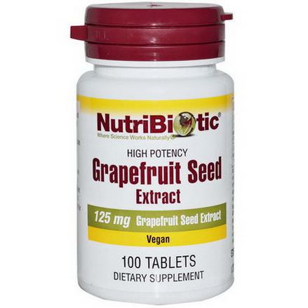 NutriBiotic, Grapefruit Seed, Extract, 125mg, 100 Tablets